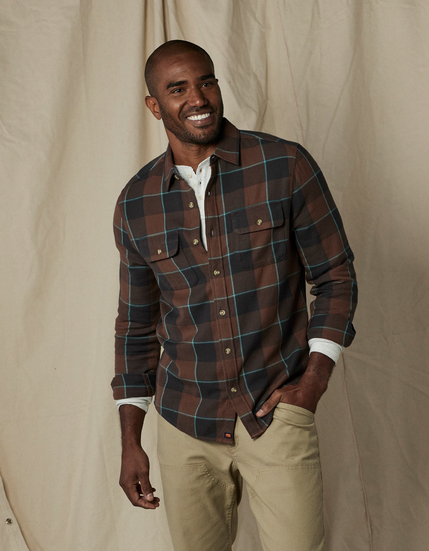 Mountain Overshirt in Teak Plaid