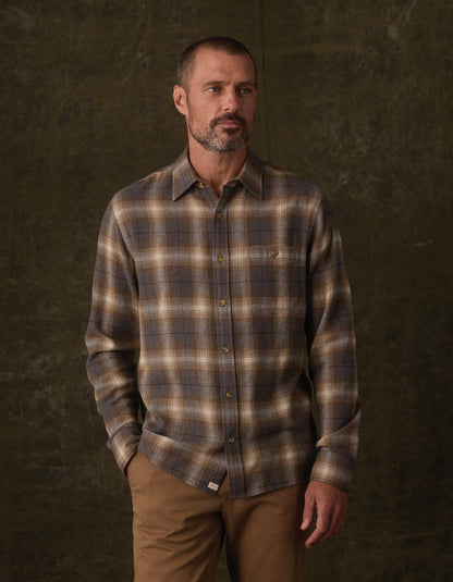 Hudson Double Brushed Flannel in Heathered Grey Plaid