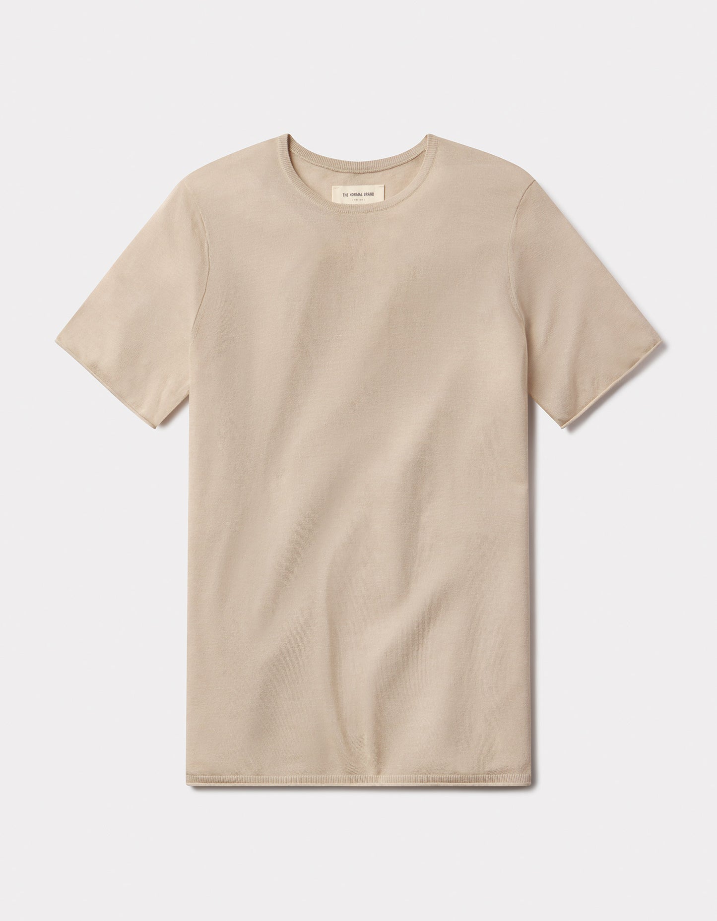 Summer Linen-Blend Knit Tee in Jute