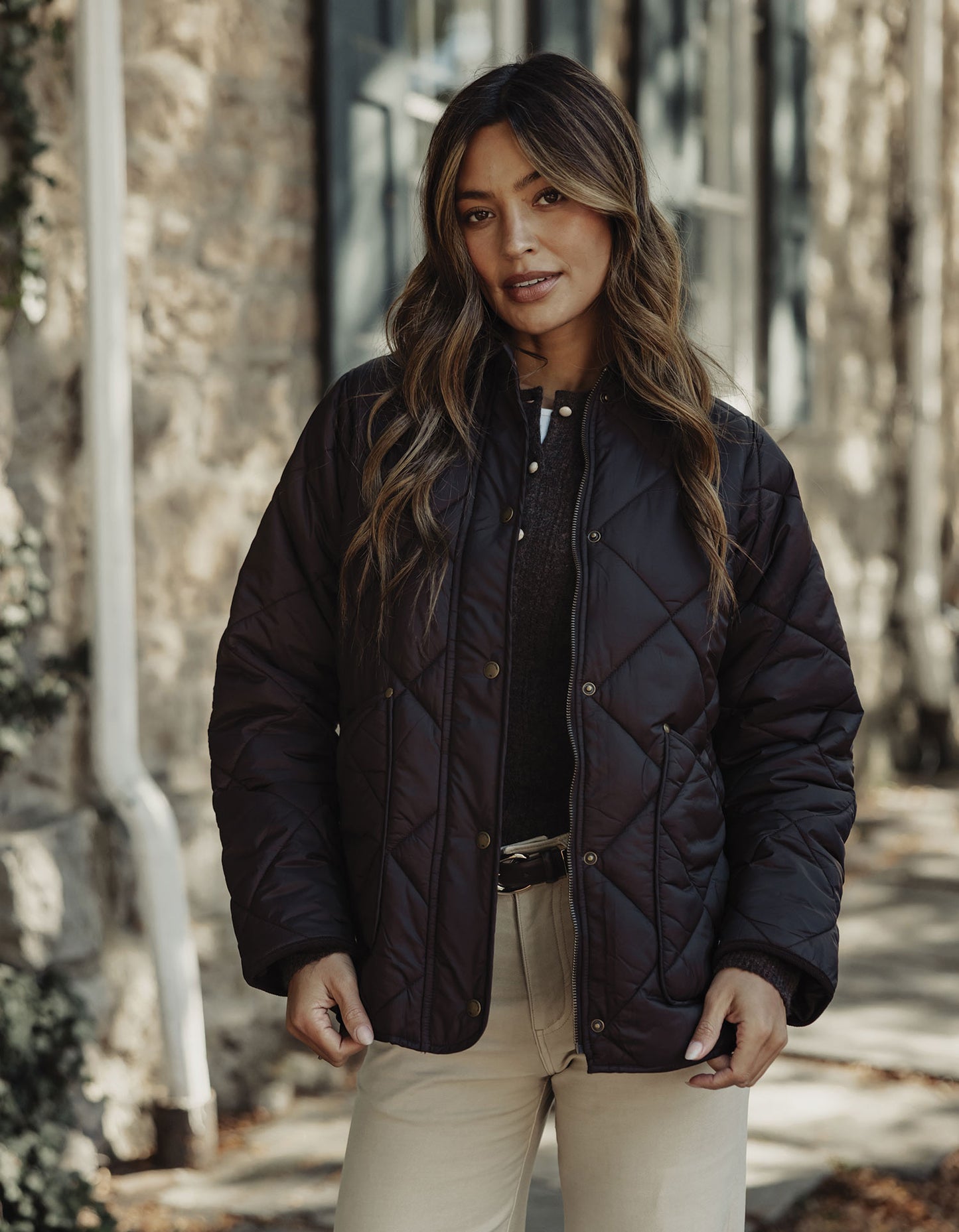 Quilted Liner Jacket in Chestnut
