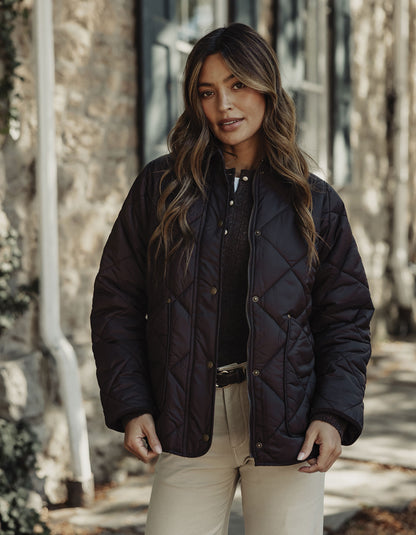 Quilted Liner Jacket in Chestnut
