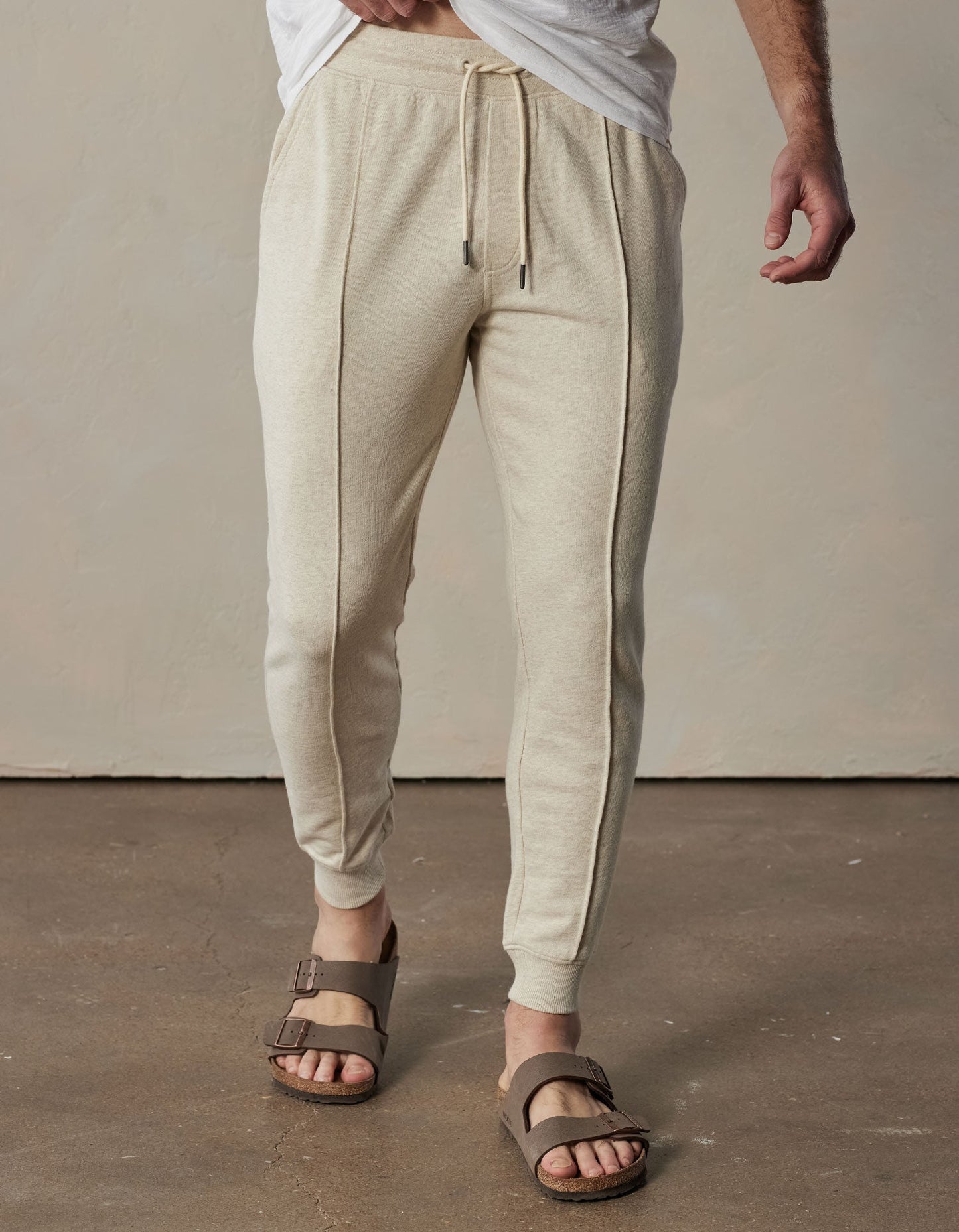 Cole Terry Pintuck Jogger in Oatmeal