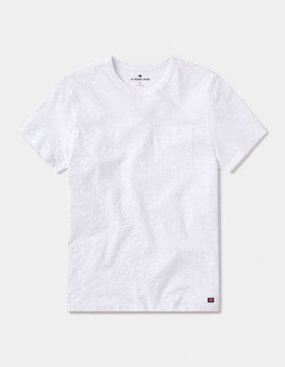 Vintage Slub Pocket Tee in White Laydown