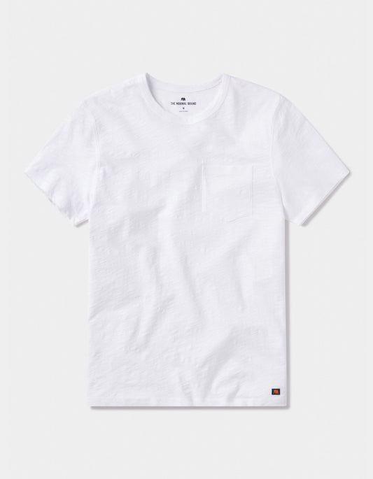 Vintage Slub Pocket Tee in White Laydown