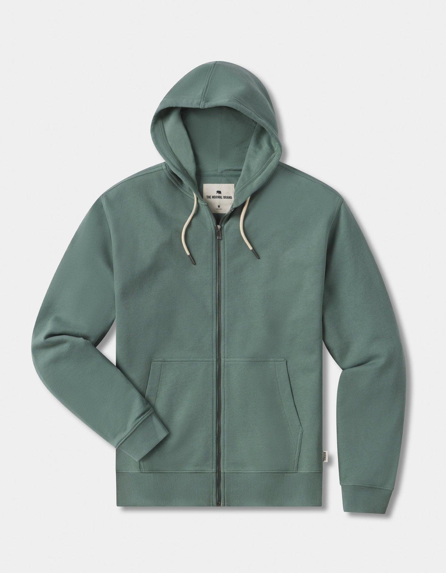 Cole Terry Full-Zip Hoodie in Pine