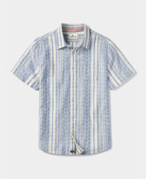 Freshwater Short Sleeve Button Up Shirt: Pomona Stripe