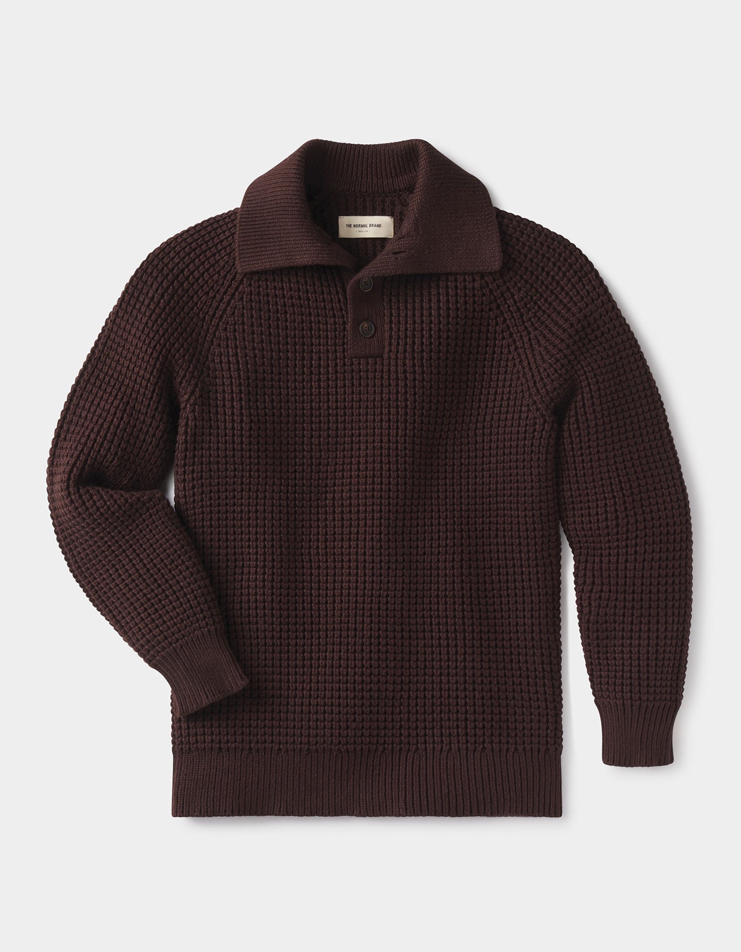 Waffle Sweater Popover Dark Brown