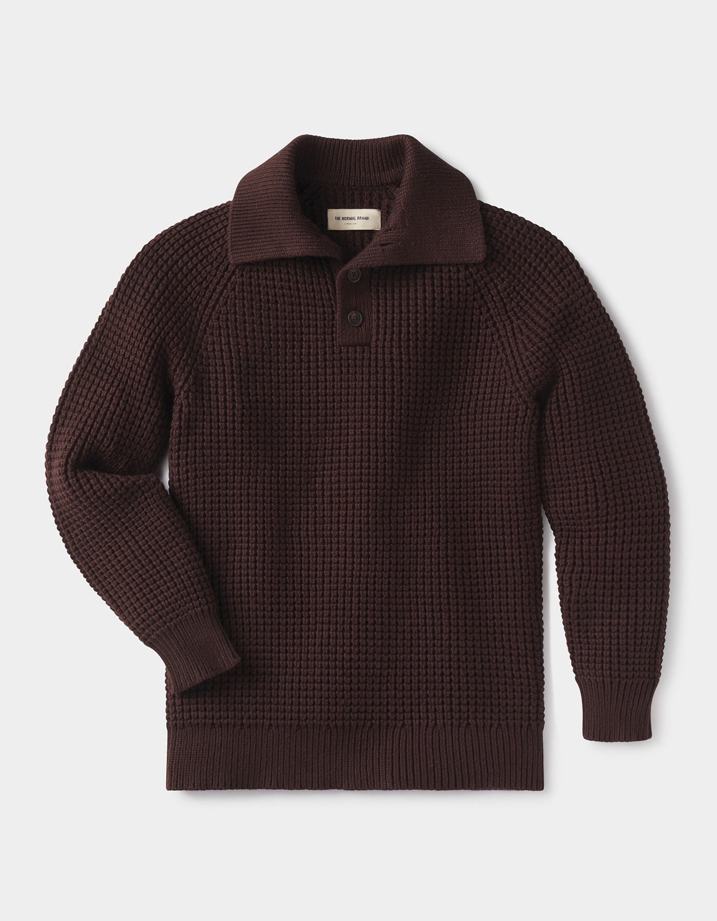 Waffle Sweater Popover in Dark Brown