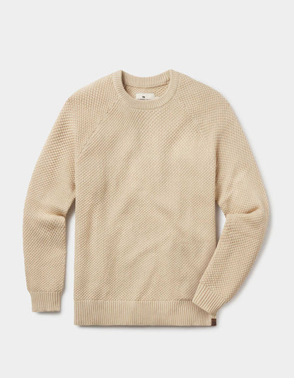 Moss Stitch Crew in Tan