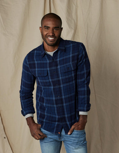 Mountain Overshirt in Indigo Plaid