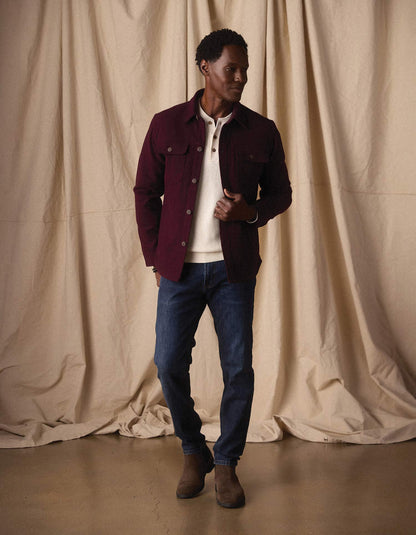 Brightside Flannel Lined Workwear Jacket in Port Wine