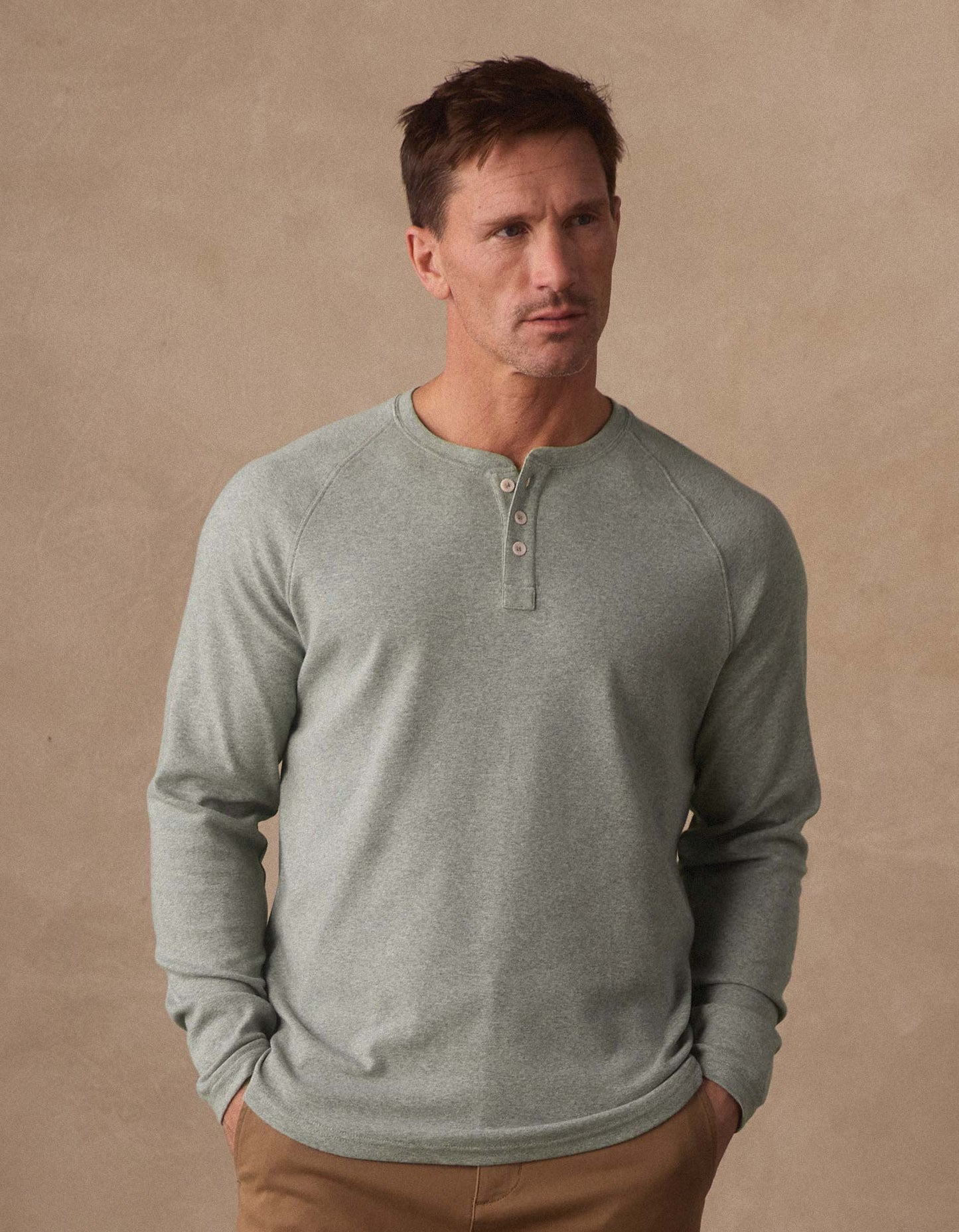 Puremeso Everyday Henley in Sea Glass