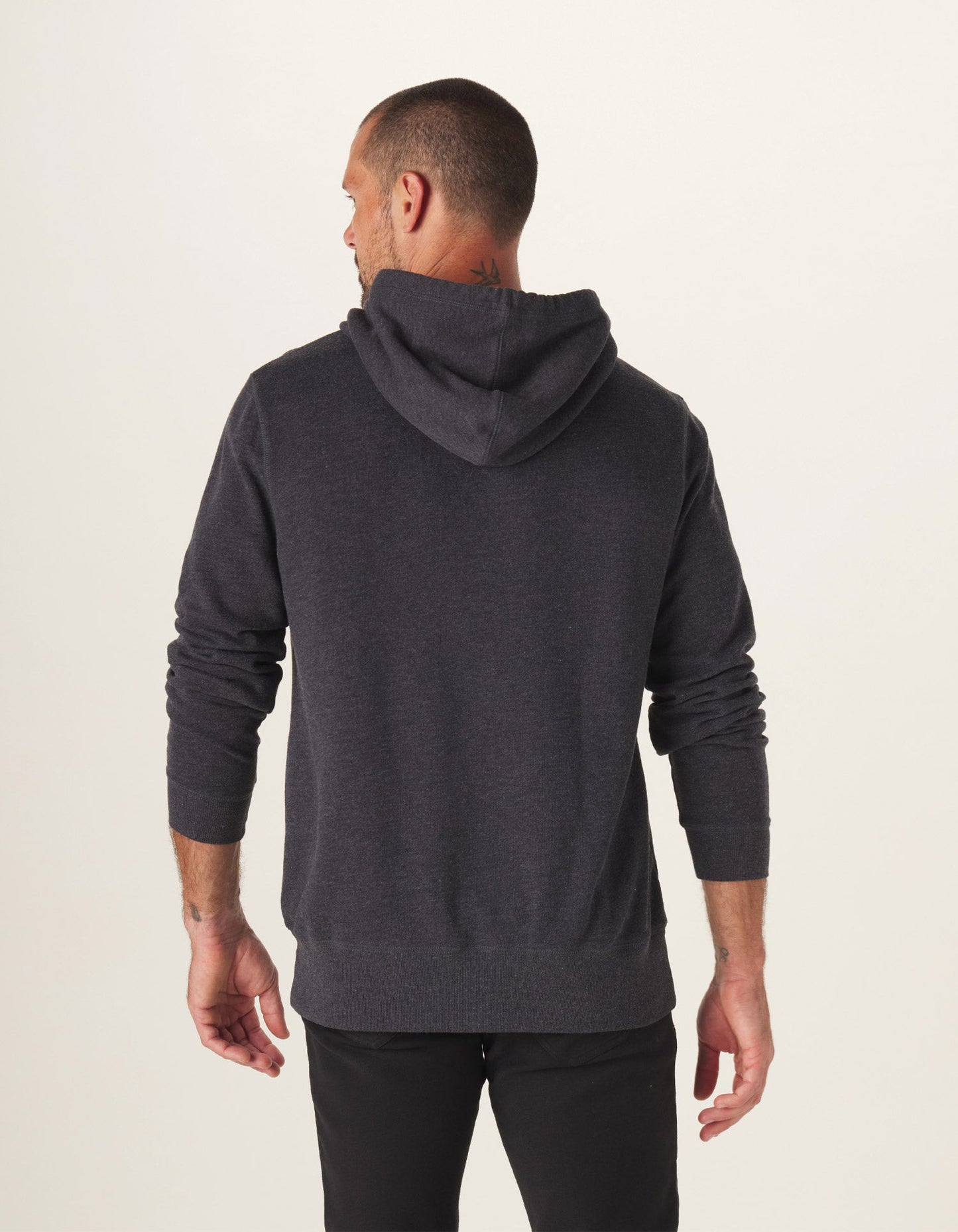 Clay Fleece Collegiate Hoodie in Charcoal