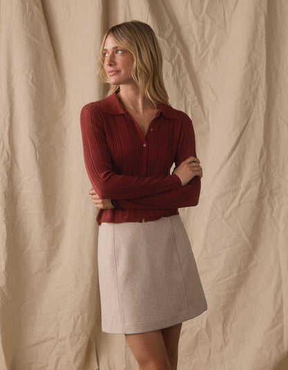 Brightside Mini Skirt in Oat