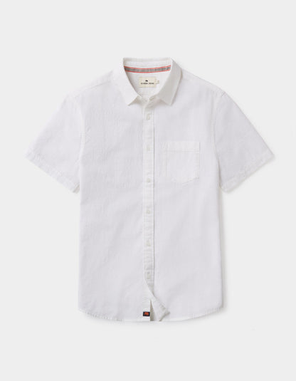 Lived-In Cotton Short Sleeve Button Up in White