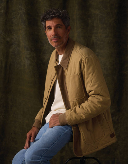 James Canvas Liner Jacket in Tan/Cedar