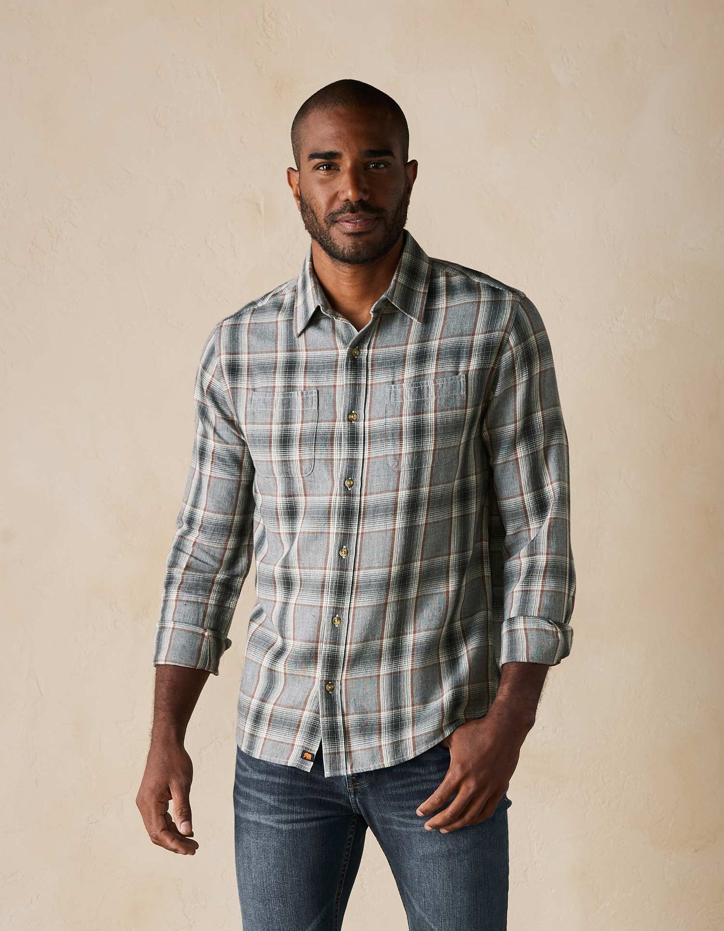 Jackson Lightweight Flannel in Grey Plaid