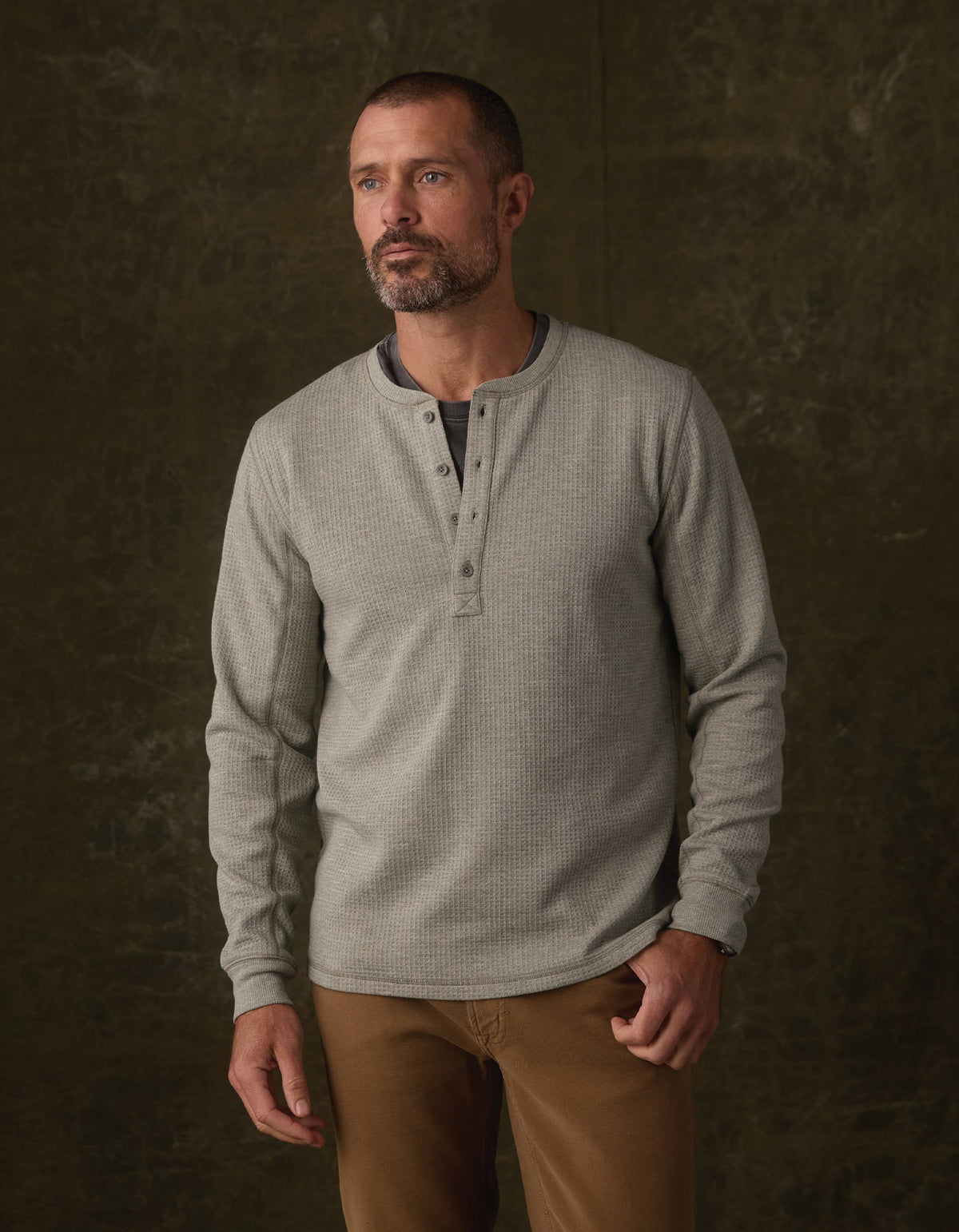 Thermal Henley in Moss