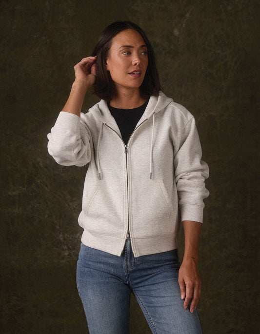 Normal Fleece Fullzip Hoodie in Stone
