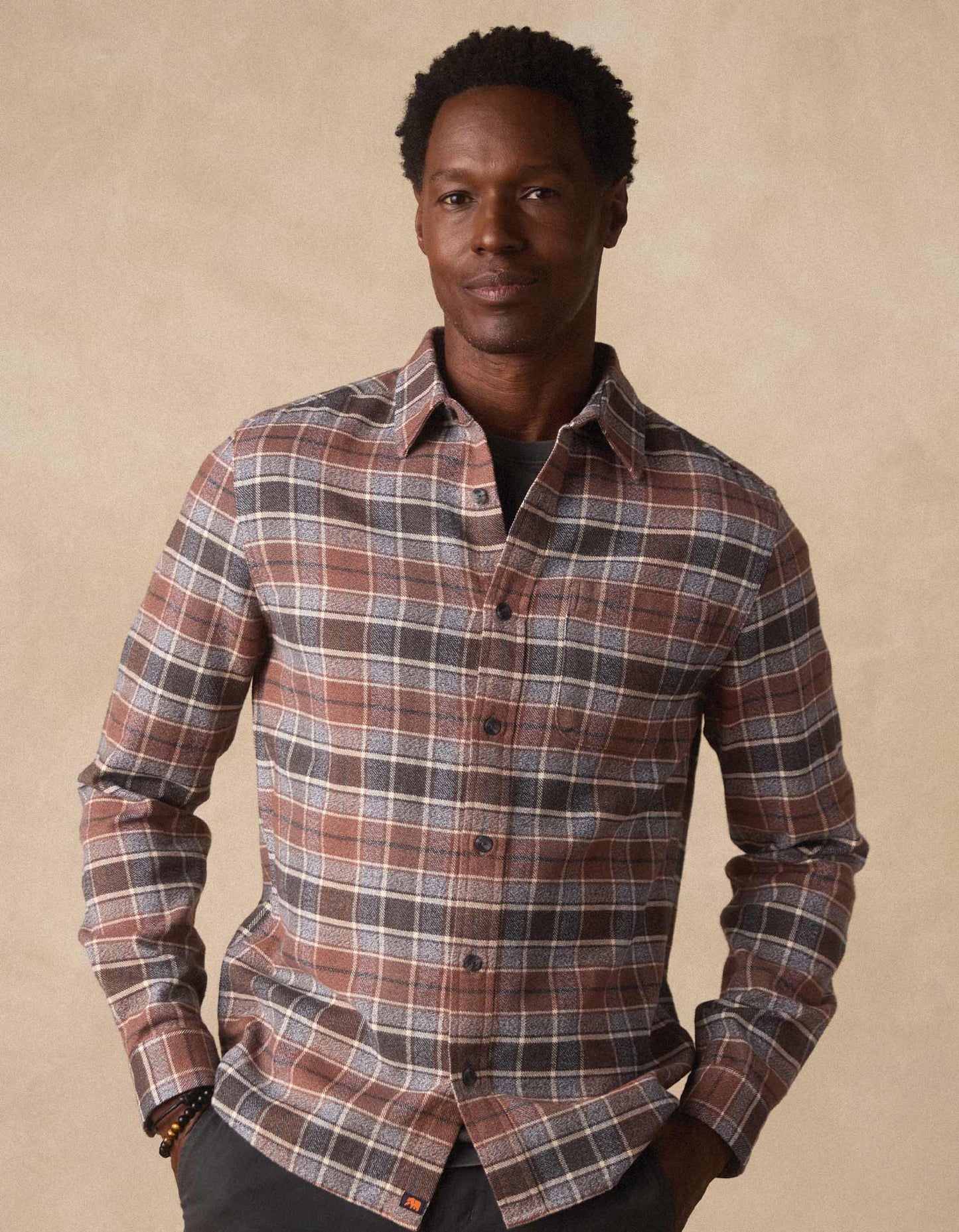 Louis Heavyweight Flannel Overshirt in Spiced Brandy
