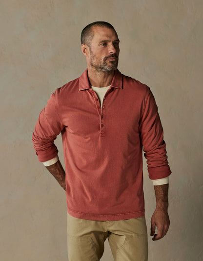 Lennox Jersey Polo in Scarlet