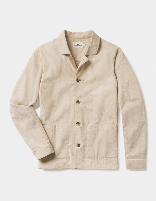 Seersucker Chore Coat in Khaki