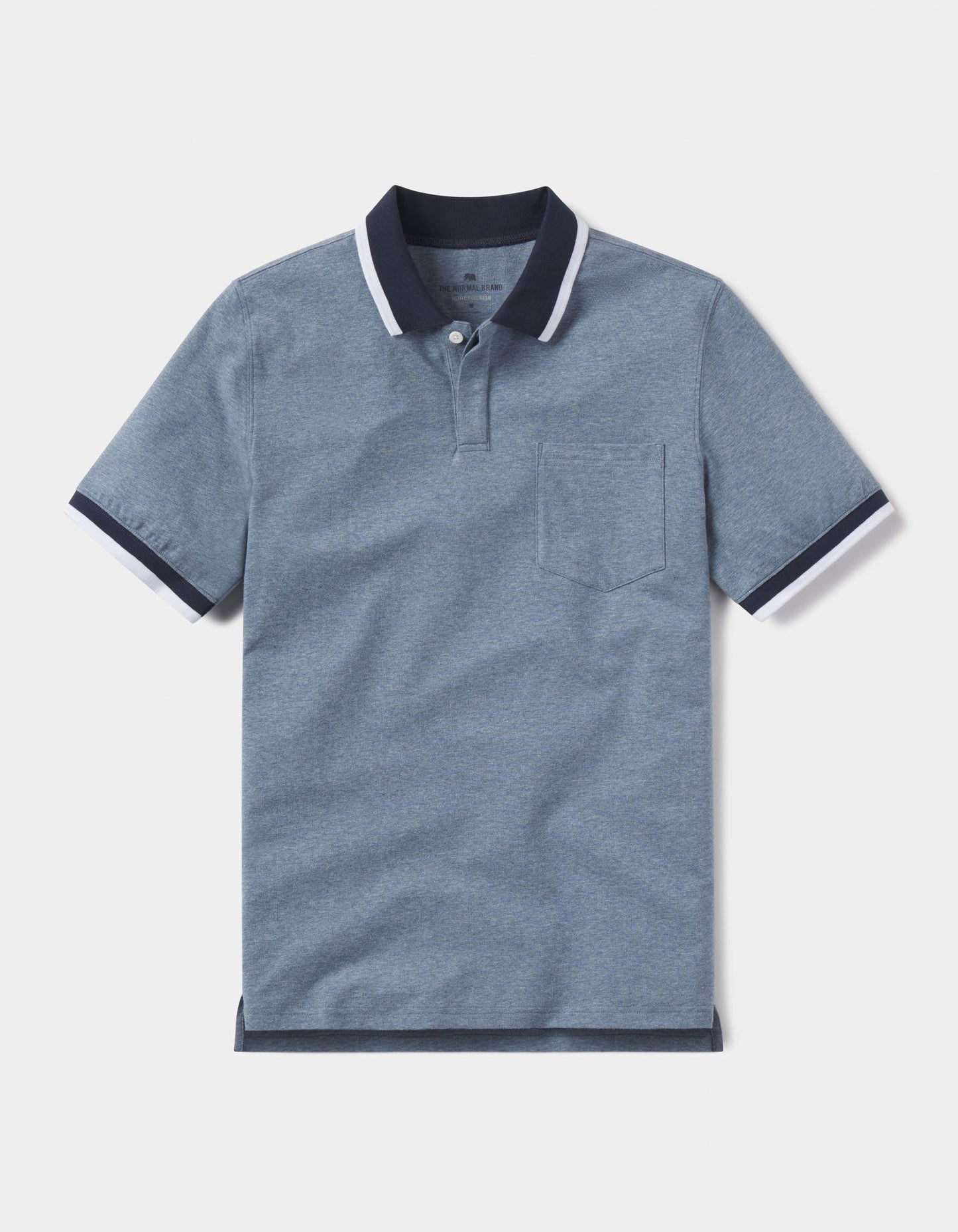 Active Puremeso Tipped Polo in Lake Blue