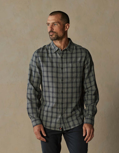 Nikko Button Up Shirt in Ink Plaid