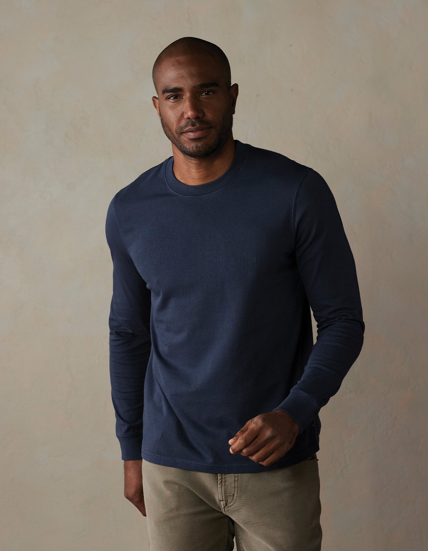 Lennox Jersey Long Sleeve Tee in Navy