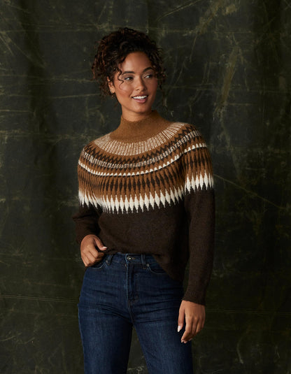 Nomad Fair Isle Sweater in Espresso Multi