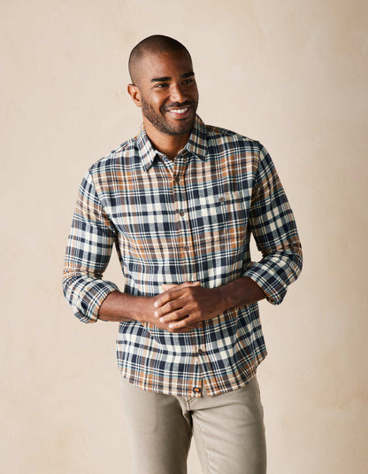 Hudson Double Brushed Flannel in Cedar Plaid