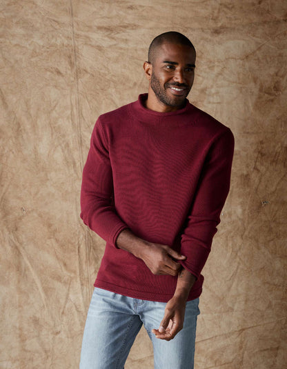 Roll Neck Sweater in Wine