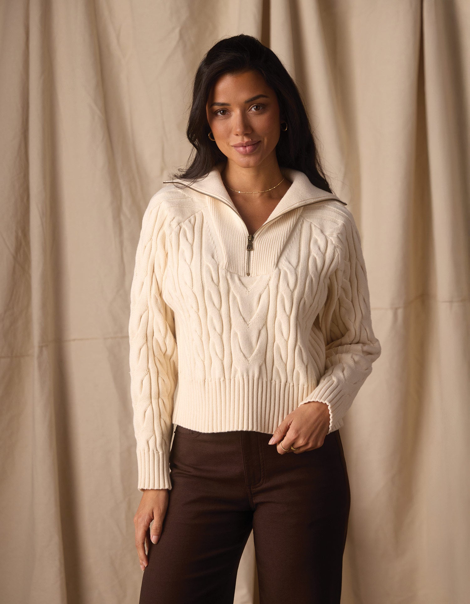 Lola Everyday Quarter Zip in Cream – The Normal Brand