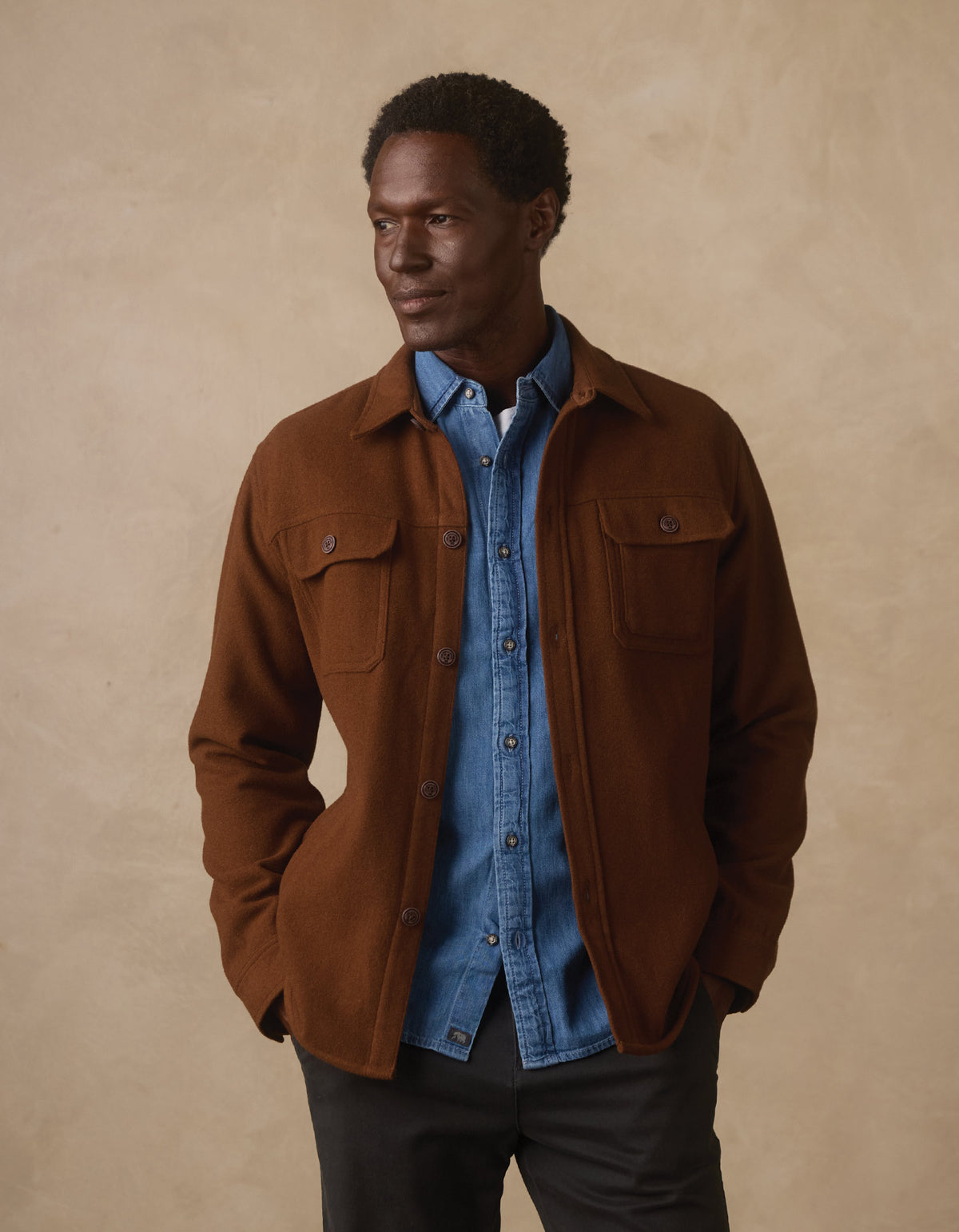 Brightside Flannel Lined Workwear Jacket in Russet