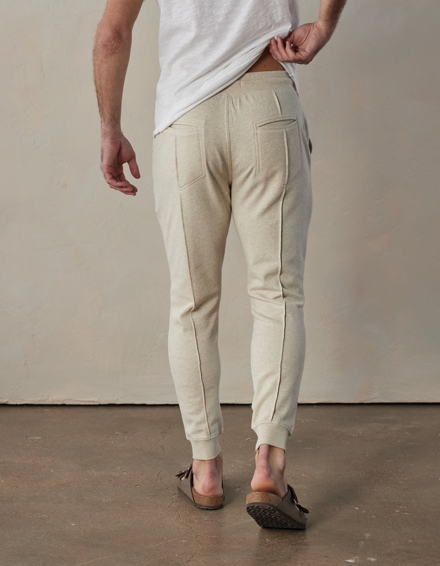 Cole Terry Pintuck Jogger in Oatmeal