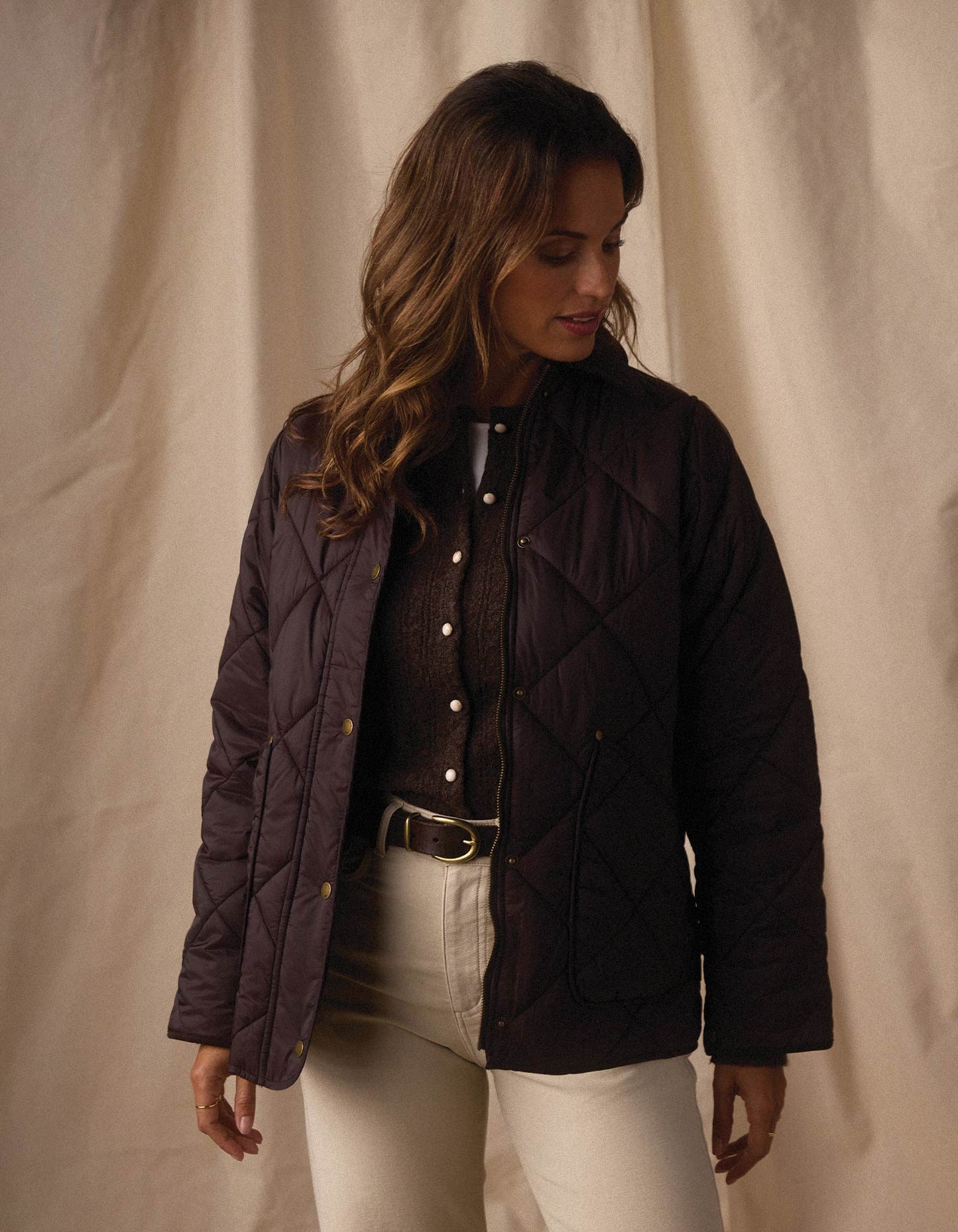 Quilted Liner Jacket in Chestnut