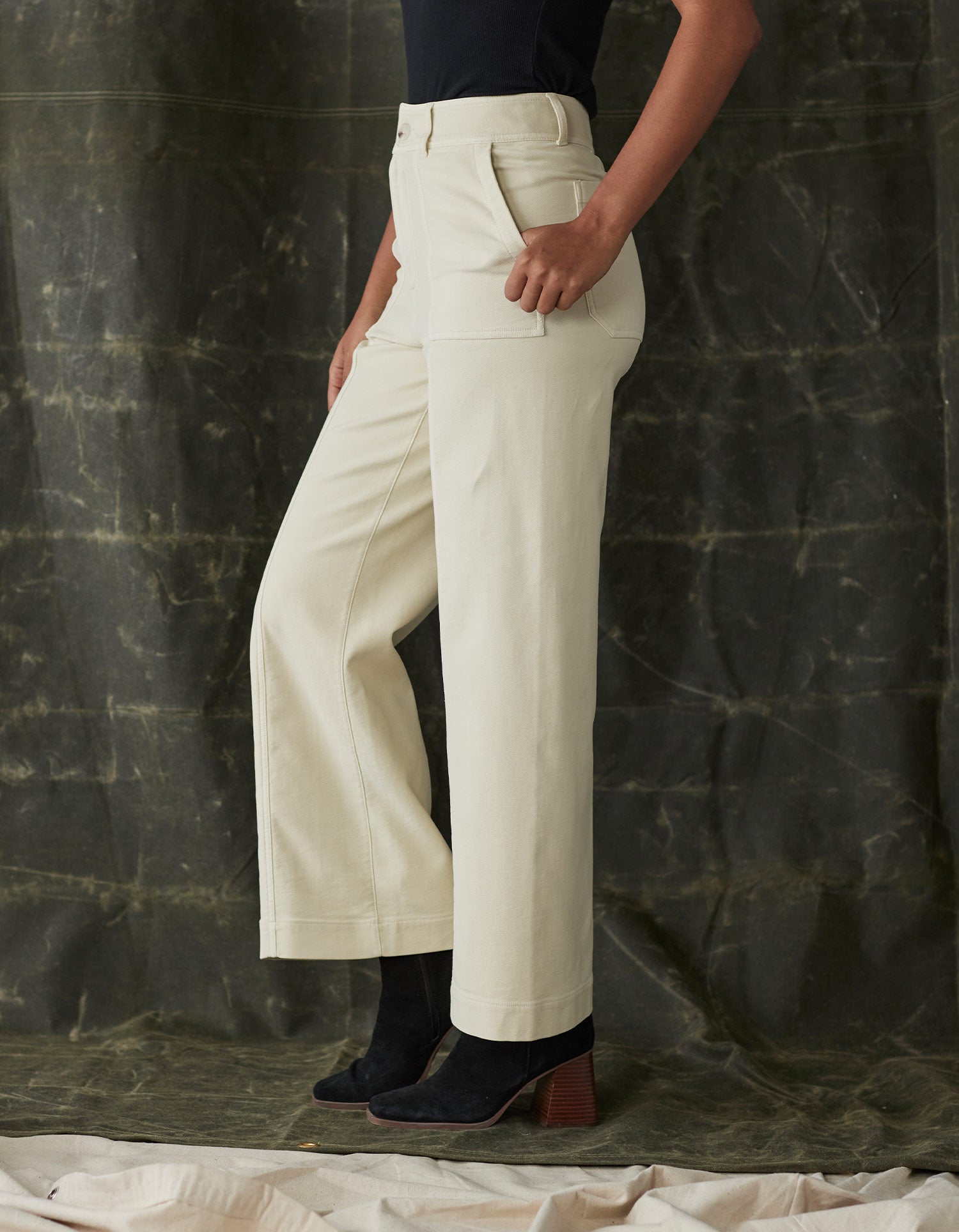 Comfort Terry Wide Leg Crop Pant