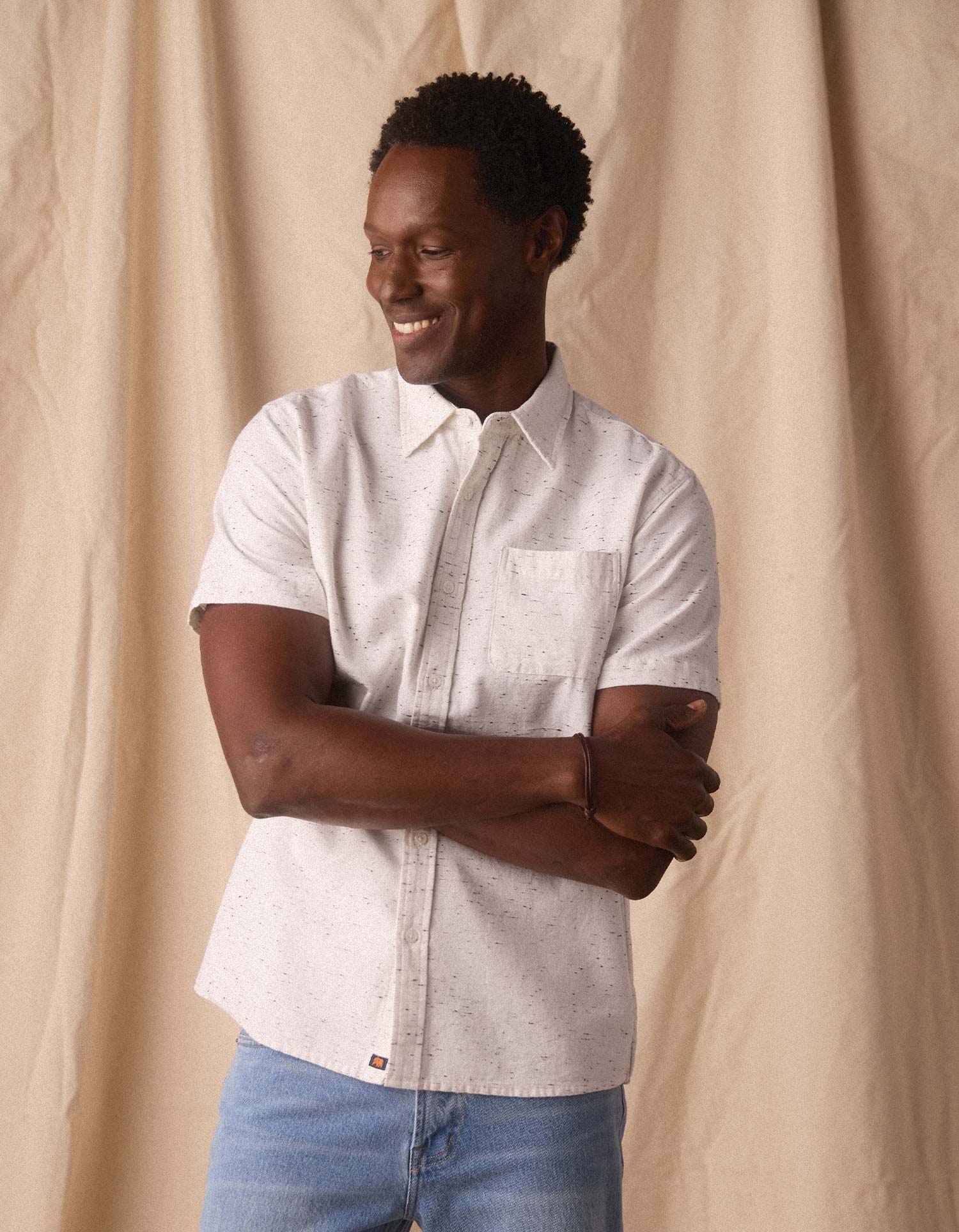The Normal Brand Freshwater Short Sleeve Button Up Shirt - White