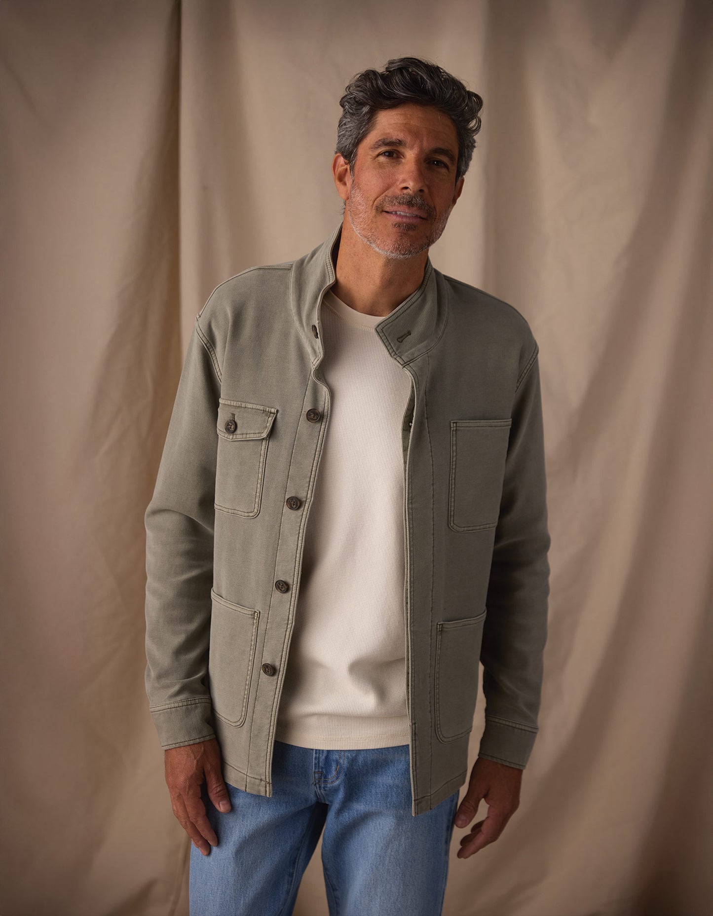 Comfort Terry Chore Coat in Moss