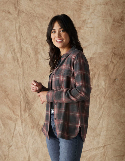 Women's Mountain Overshirt in Shadow Plaid