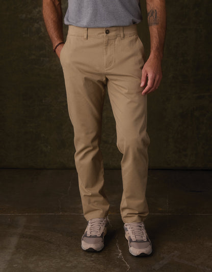 Normal Stretch Straight Chino in Dark Khaki