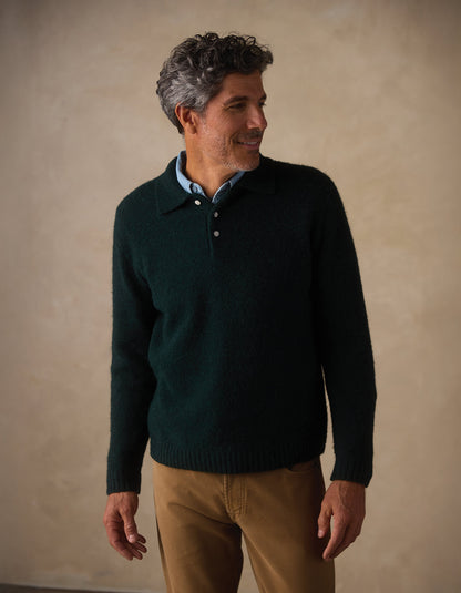 Homebound Polo Sweater in Dark Sea