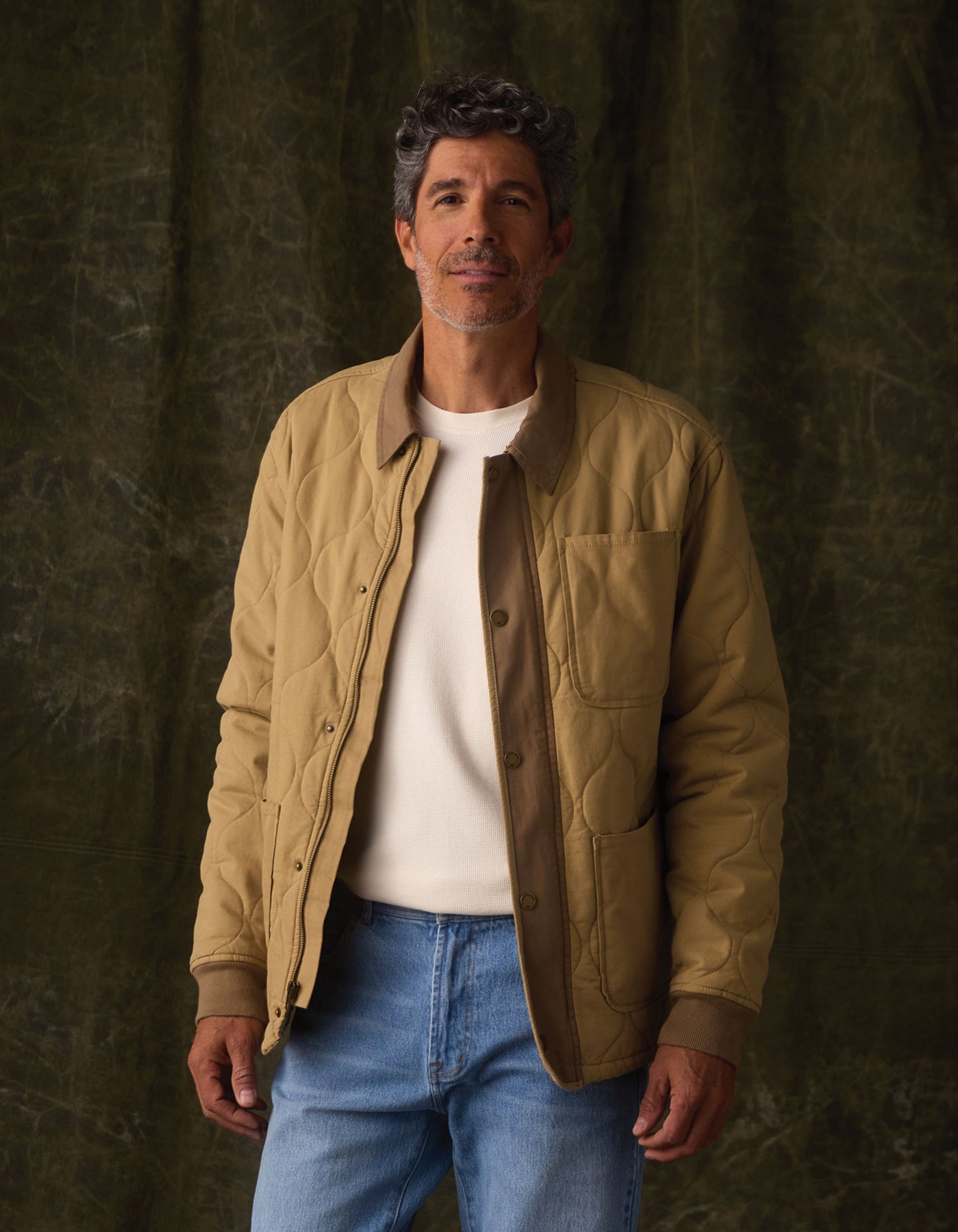 James Canvas Liner Jacket in Tan/Cedar