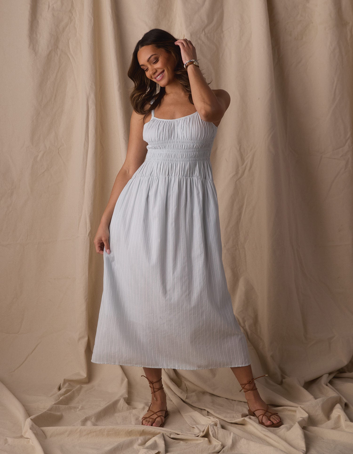 Brielle Maxi Dress in Sea Glass Stripe – The Normal Brand