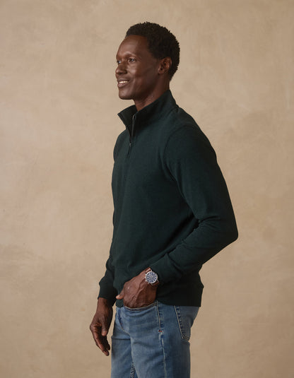 Puremeso Weekend Quarter Zip in Emerald
