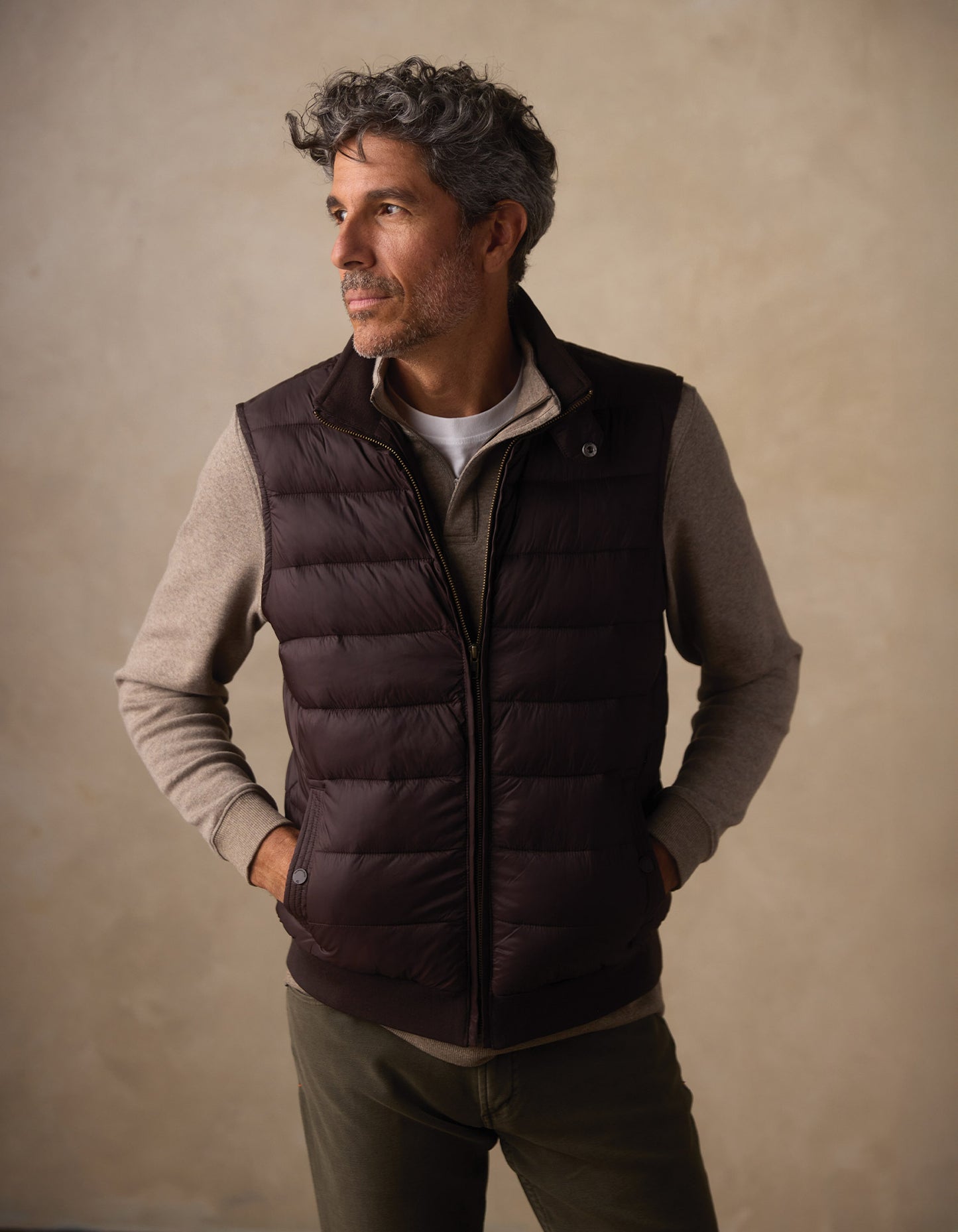 Sportivo Quilted Vest in Dark Brown
