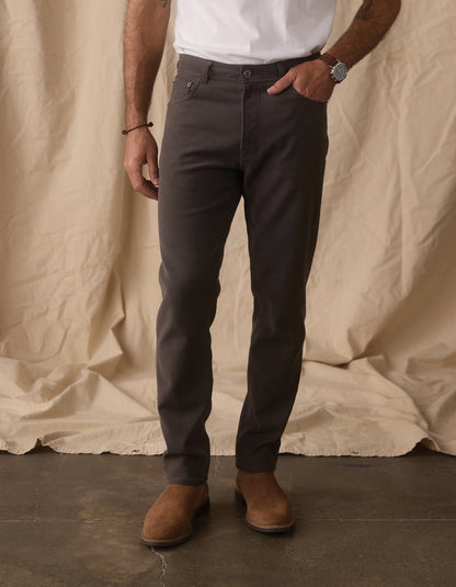 Comfort Terry Straight Pant in Steel