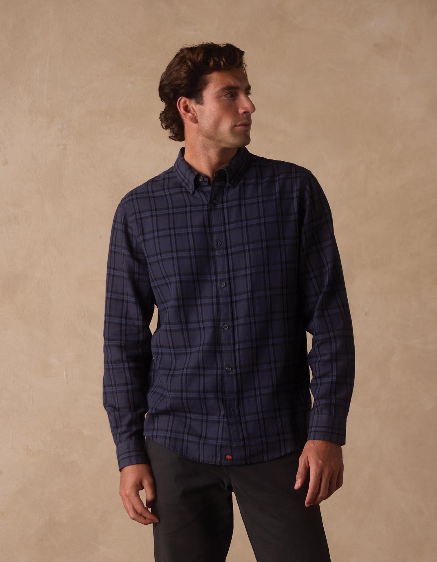 Nikko Classic Button Up in Indigo Plaid