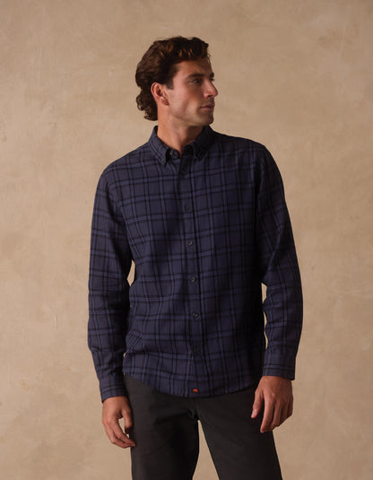 Nikko Classic Button Up in Indigo Plaid
