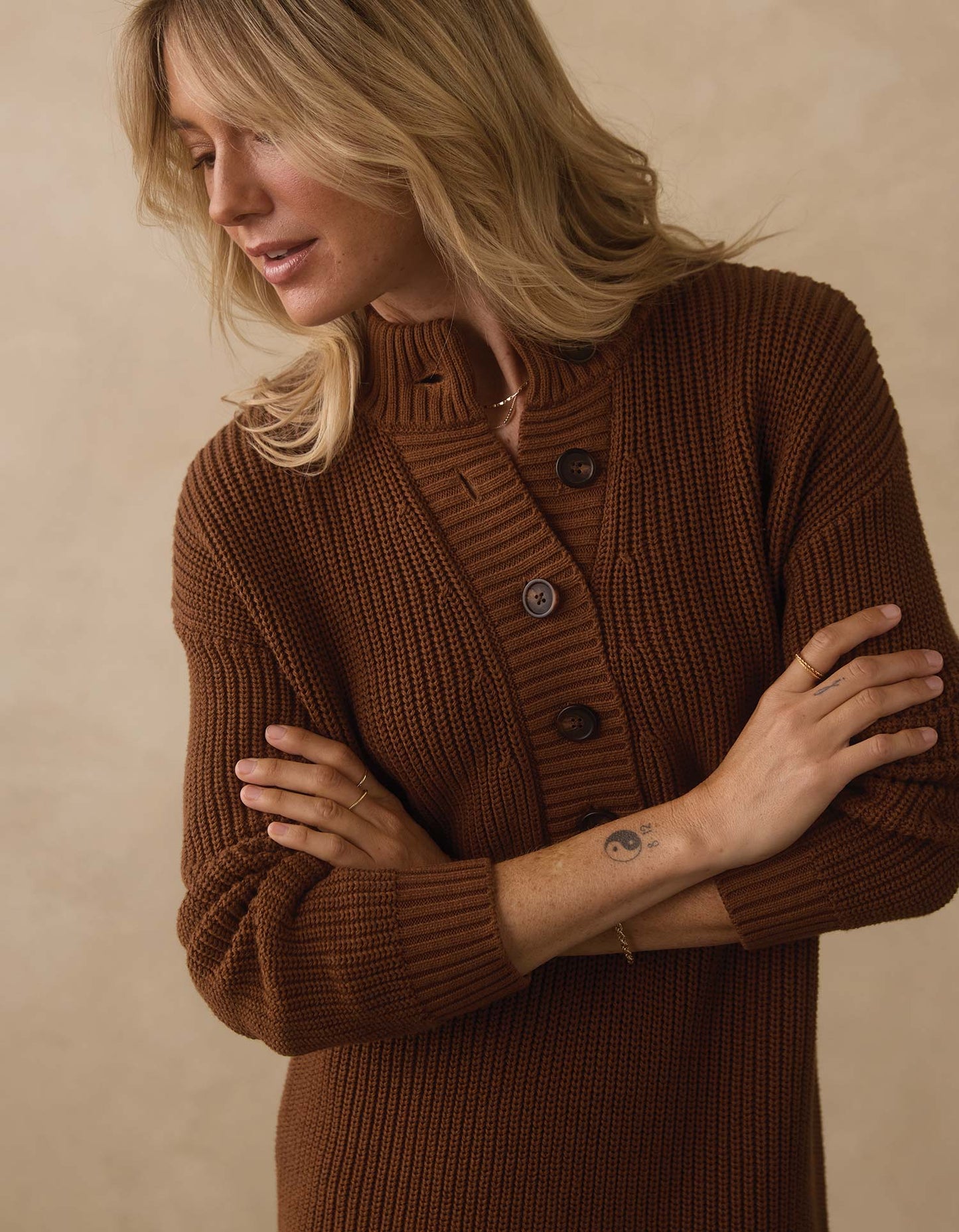 Lynn Sweater Dress  in Hickory